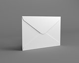 White Mail Envelope on the Gray Background