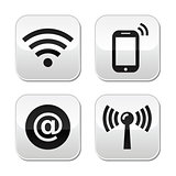 Wifi network, internet zone buttons set