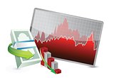 failing stock exchange graph