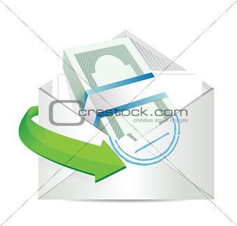 mailing payment. concept
