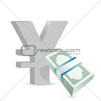 yen currency bills exchange concept