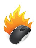 burning Wireless computer mouse