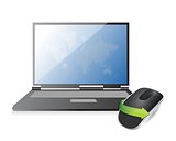 laptop and Wireless computer mouse