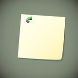Green read note paper with pin