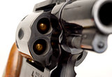 Revolver 38 Caliber Pistol Loaded Cylinder Gun Barrel Pointed