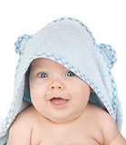 Closeup portrait of smiling cute baby