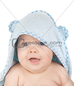 Closeup portrait of smiling cute baby