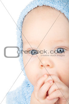 Closeup portrait of cute baby