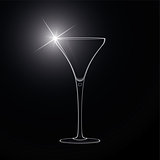 Martini glass for cocktail