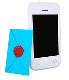 Blue envelope and smartphone