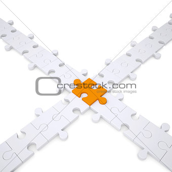 Puzzle white and orange