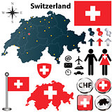 Map of Switzerland with regions