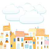 City and clouds for your text