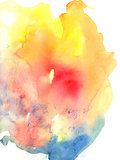 bright colorful abstract watercolor stain