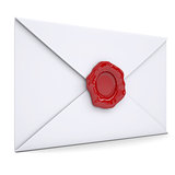 White envelope with a red seal