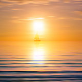 Abstract background with sea sunrise and yacht