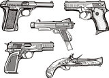Set of old pistols
