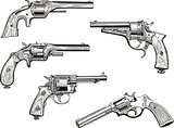 Set of old revolvers