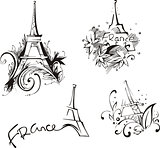 Sketches with Eiffel Tower