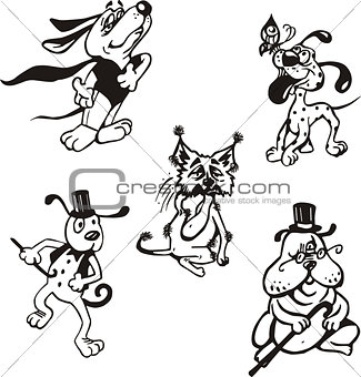 Set of dog cartoons