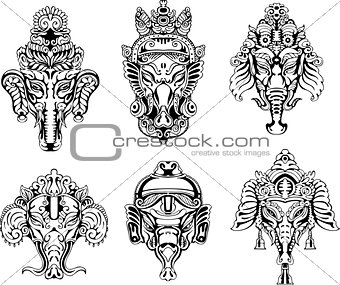 symmetric Ganesha masks