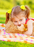 Cute child with teddy bear