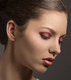 young girl with glossy make-up