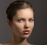 sensual girl with red make-up