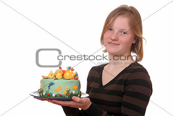 Girl with cake