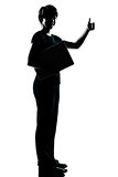 one  teenager silhouette holding carrying laptop computer thumb 