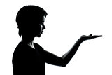 one young teenager boy or girl silhouette empty hands open