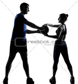 couple woman man exercising workout 