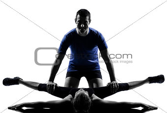 couple woman man exercising workout 