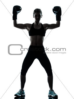 boxer woman exercising boxer  happy