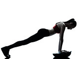 woman exercising  push ups bosu balance ball trainer