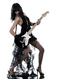 woman playing electric guitar player