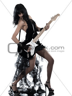woman playing electric guitar player