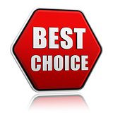 best choice in red hexagon banner