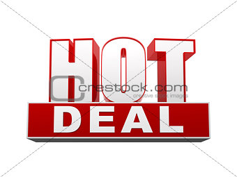 hot deal in 3d letters and block