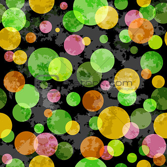 Seamless grunge pattern with colorful balls