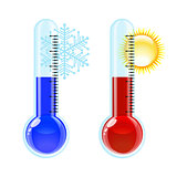Thermometer Hot and Cold icon.