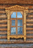 Carved wooden window
