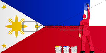 Painting Philippines Flag