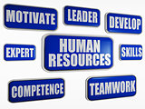 human resources - blue business concept
