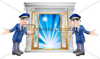 VIP doormen and entrance door