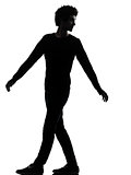 handsome african young man looking back silhouette