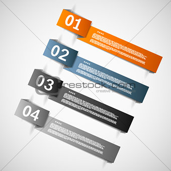 Color paper templates for progress or versions presentation eps1