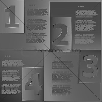 Black paper templates for progress or versions presentation eps1