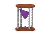 hourglass with purple sand 