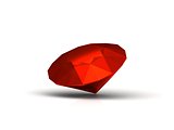 Beautiful ruby made in form of the diamond